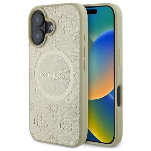 Калъф Guess Saffiano Peony Classic Logo MagSafe за iPhone