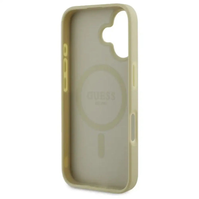 Калъф Guess Saffiano Peony Classic Logo MagSafe за iPhone