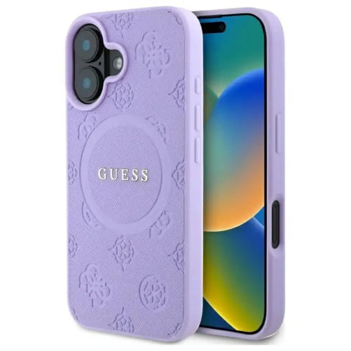 Калъф Guess Saffiano Peony Classic Logo MagSafena за iPhone