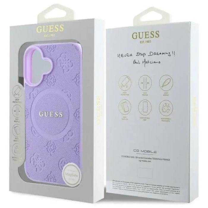 Калъф Guess Saffiano Peony Classic Logo MagSafena за iPhone