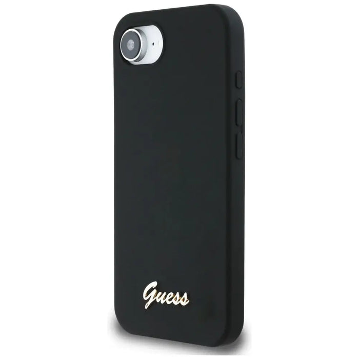 Калъф Guess Silicone Script Metal Logo MagSafe iPhone 16e