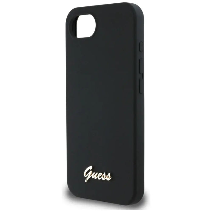 Калъф Guess Silicone Script Metal Logo MagSafe iPhone 16e