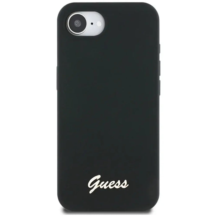 Калъф Guess Silicone Script Metal Logo MagSafe iPhone 16e