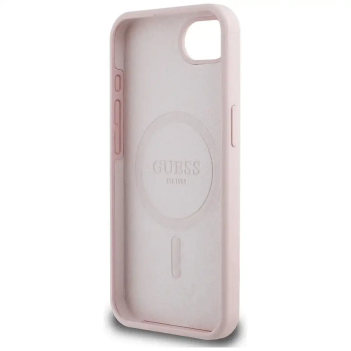 Калъф Guess Silicone Script Metal Logo MagSafe за iPhone