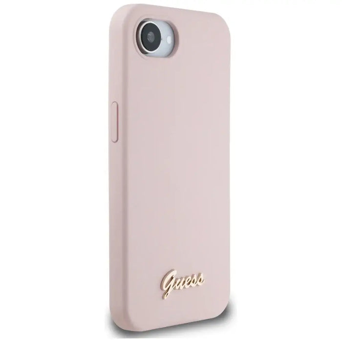 Калъф Guess Silicone Script Metal Logo MagSafe за iPhone