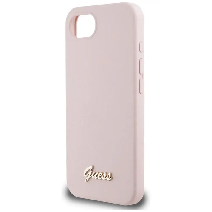 Калъф Guess Silicone Script Metal Logo MagSafe за iPhone
