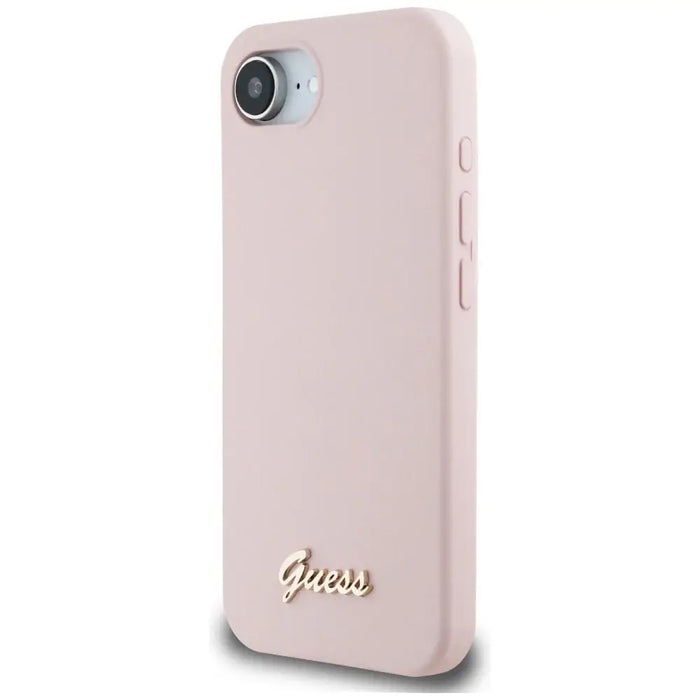 Калъф Guess Silicone Script Metal Logo MagSafe за iPhone