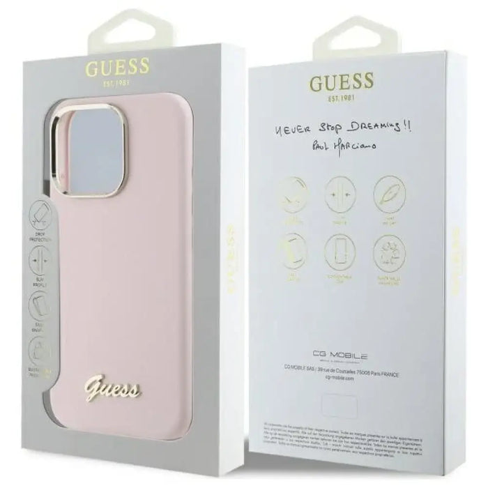 Калъф Guess Silicone Script с метално лого и рамка