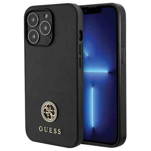Калъф Guess Strass Metal Logo iPhone 13 Pro 6.1’’ - черен
