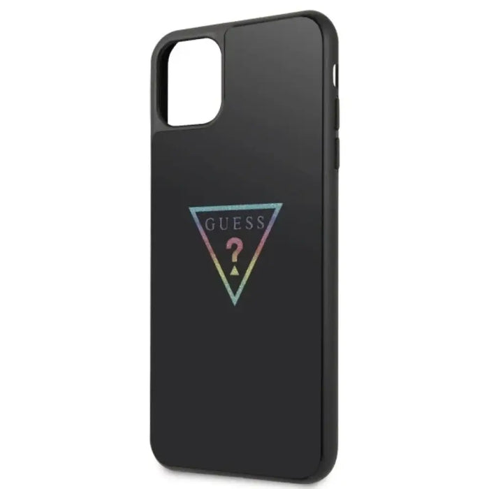Калъф Guess Triangle Glitter iPhone 11 Pro Max - черен