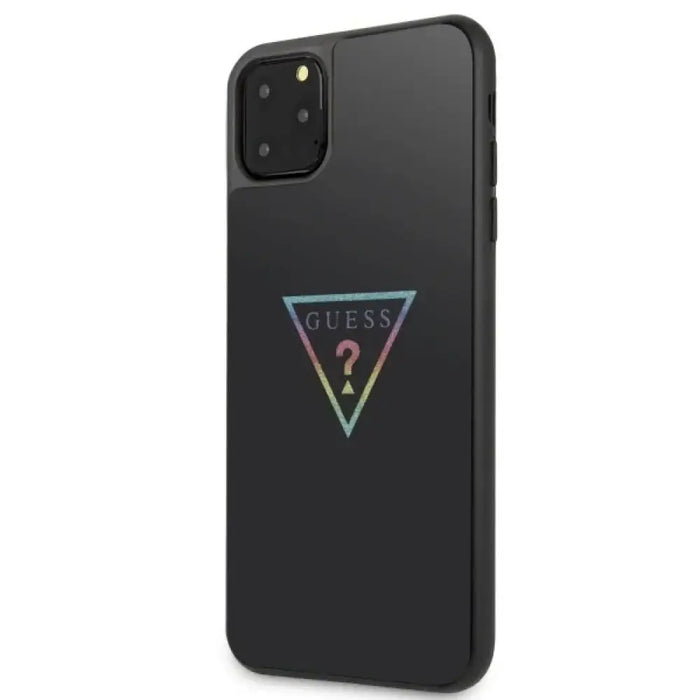 Калъф Guess Triangle Glitter iPhone 11 Pro Max - черен