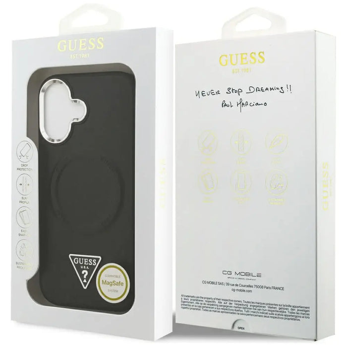 Калъф Guess Triangle Logo MagSafe за iPhone 17 - черен