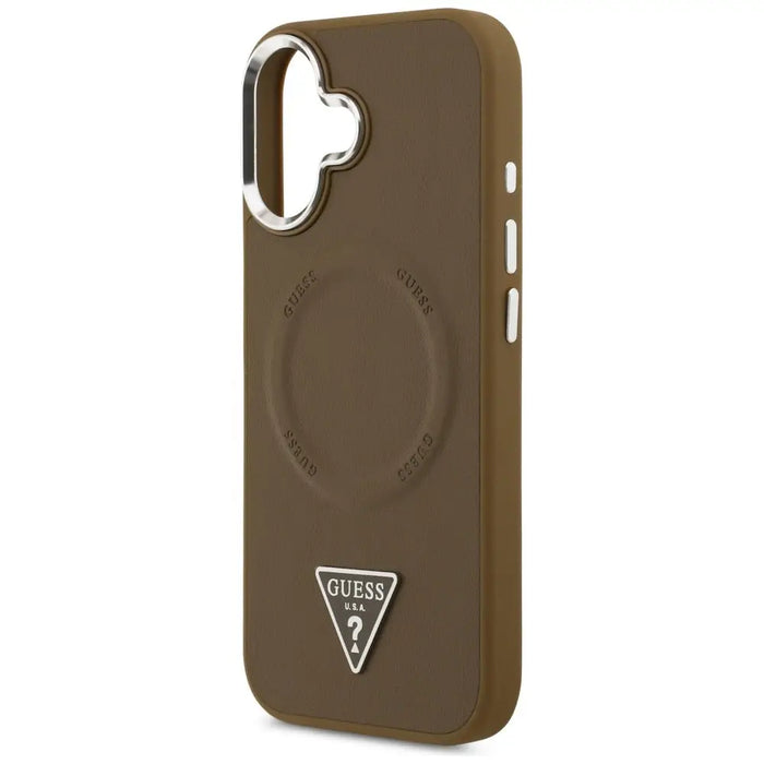 Калъф Guess Triangle Logo MagSafe за iPhone 17 - кафяв