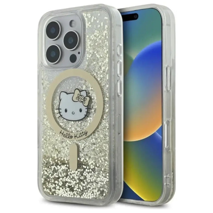 Калъф Hello Kitty Liquid Glitter Fever MagSafe за iPhone 16