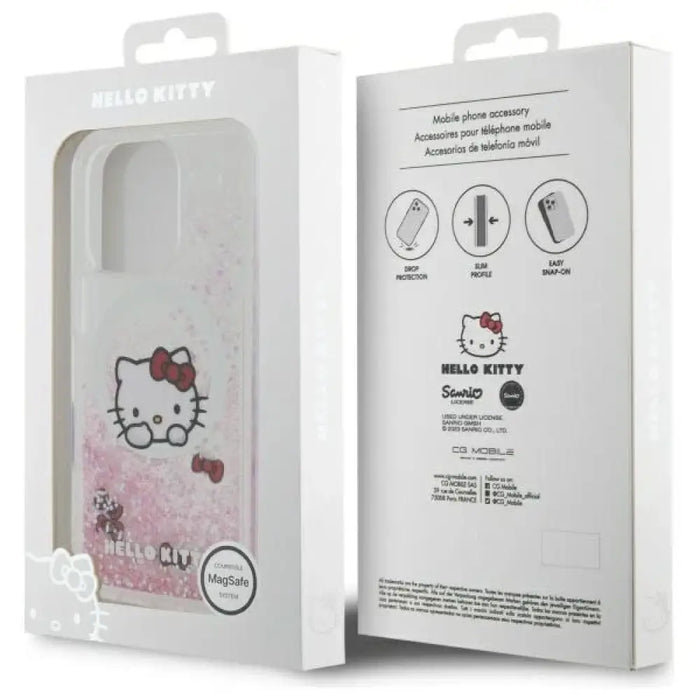 Калъф Hello Kitty Liquid Glitter Sweet Kitty Bows MagSafe
