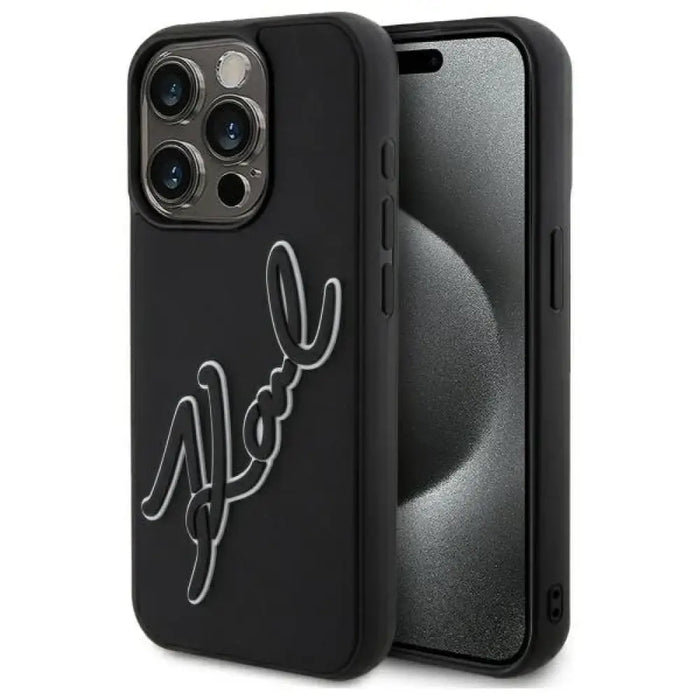 Калъф Karl Lagerfeld 3D Rubber Signature за iPhone 15 Pro