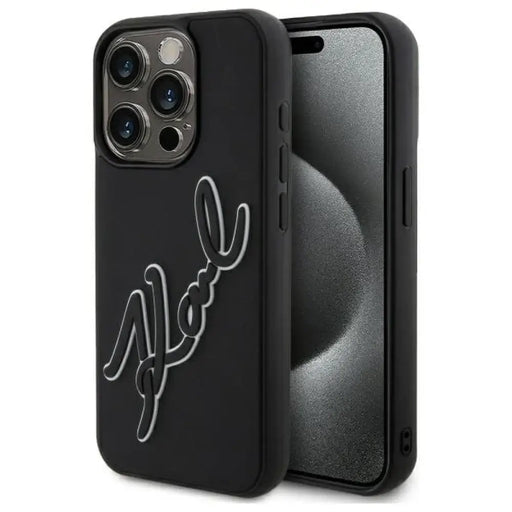 Калъф Karl Lagerfeld 3D Rubber Signature за iPhone 15 Pro