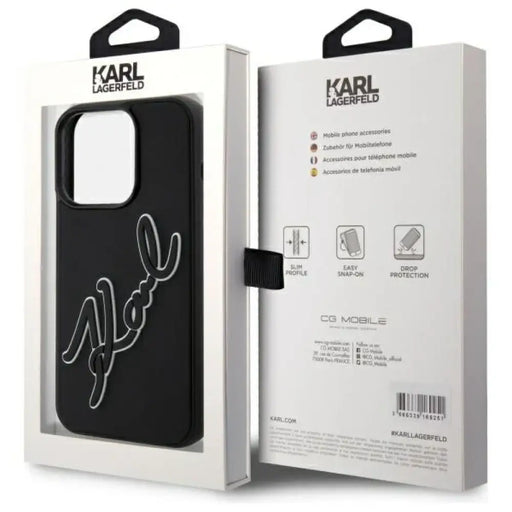 Калъф Karl Lagerfeld 3D Rubber Signature за iPhone 15 Pro