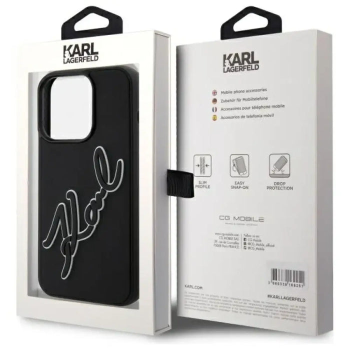 Калъф Karl Lagerfeld 3D Rubber Signature за iPhone 15 Pro