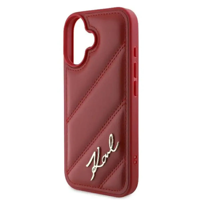 Калъф Karl Lagerfeld Diagonal Quilted Script iPhone 16