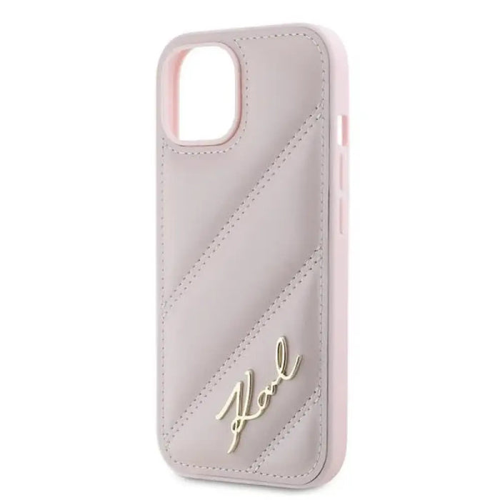 Калъф Karl Lagerfeld Diagonal Quilted Script за iPhone 14
