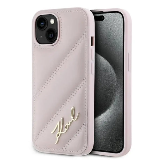 Калъф Karl Lagerfeld Diagonal Quilted Script за iPhone 14