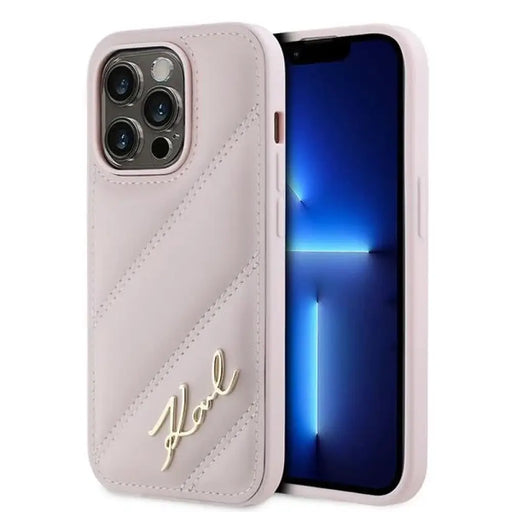 Калъф Karl Lagerfeld Diagonal Quilted Script за iPhone 14