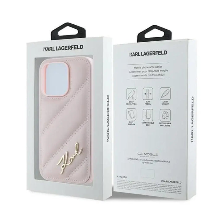 Калъф Karl Lagerfeld Diagonal Quilted Script за iPhone 14