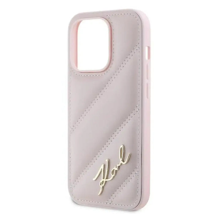 Калъф Karl Lagerfeld Diagonal Quilted Script за iPhone 14
