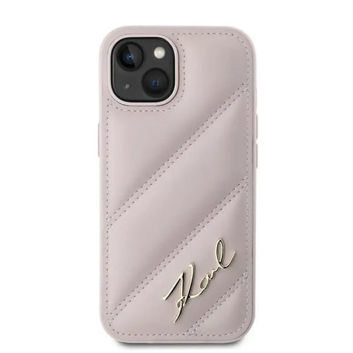 Калъф Karl Lagerfeld Diagonal Quilted Script за iPhone 15