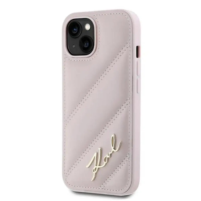 Калъф Karl Lagerfeld Diagonal Quilted Script за iPhone 15