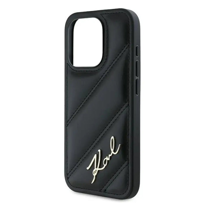 Калъф Karl Lagerfeld Diagonal Quilted Script за iPhone 15