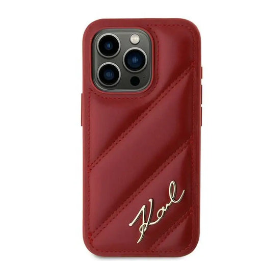 Калъф Karl Lagerfeld Diagonal Quilted Script за iPhone 15