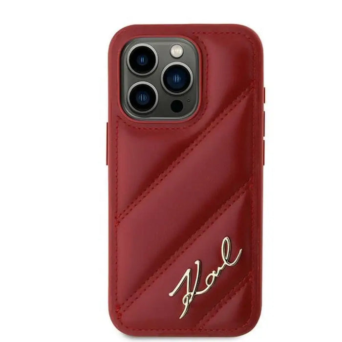 Калъф Karl Lagerfeld Diagonal Quilted Script за iPhone 15