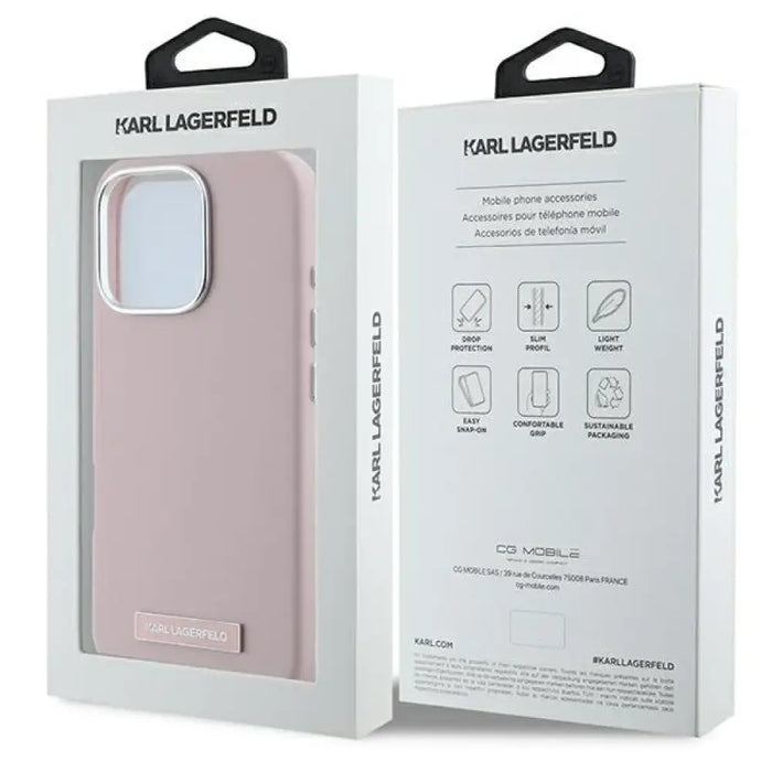 Калъф Karl Lagerfeld FW Metal Plate MagSafe iPhone 16 Pro