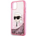 Калъф Karl Lagerfeld Glitter Karl Head iPhone 11/XR - розов