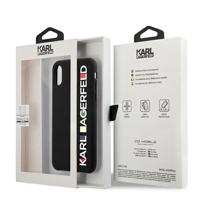 Калъф Karl Lagerfeld Glossy Bauhaus iPhone X/XS - черен