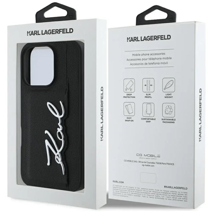 Калъф Karl Lagerfeld HC Grained PU Cardslot Metal Signature