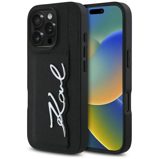 Калъф Karl Lagerfeld HC Grained PU Cardslot Metal Signature