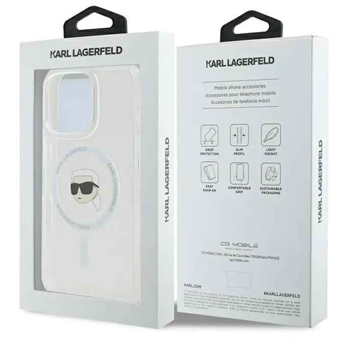 Калъф Karl Lagerfeld IML Metal Karl Head MagSafe за iPhone