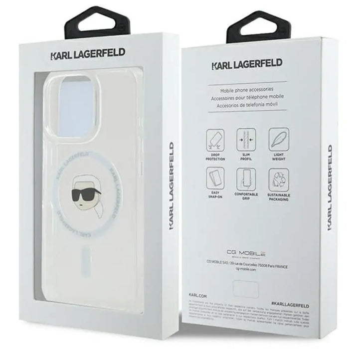 Калъф Karl Lagerfeld IML Metal Karl Head MagSafe за iPhone