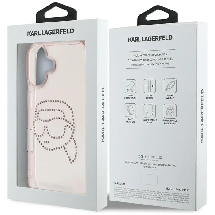 Калъф Karl Lagerfeld IML Rhinestones Karl Head iPhone 16