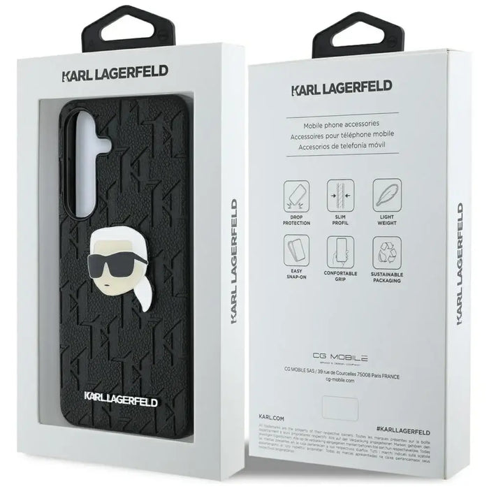 Калъф Karl Lagerfeld Leather Monogram Pin Logo Karl Head