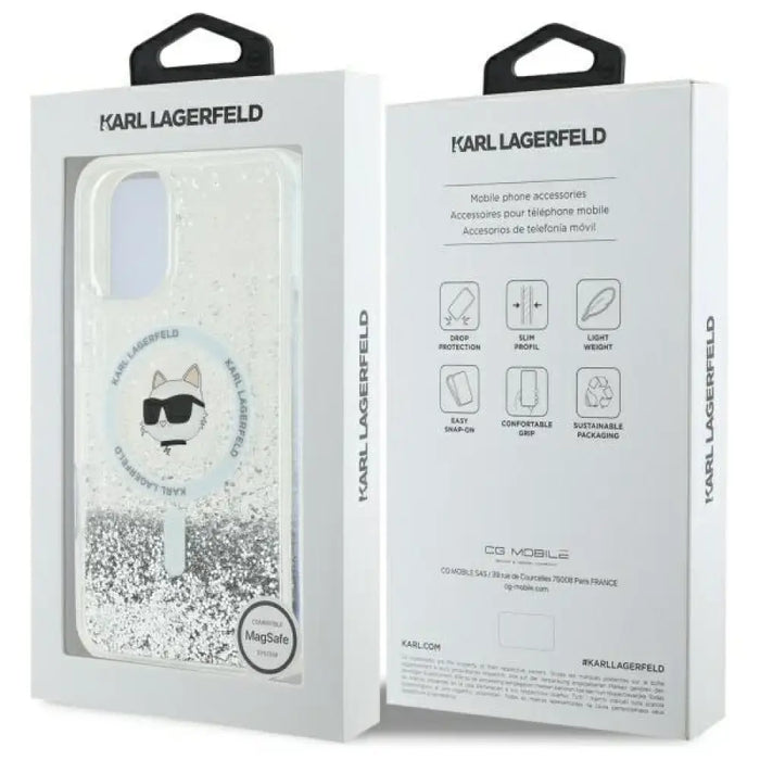 Калъф Karl Lagerfeld Liquid Glitter Choupette Head Magsafe