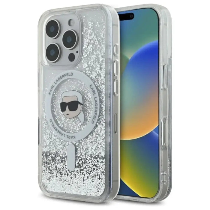 Калъф Karl Lagerfeld Liquid Glitter Karl Head Magsafe