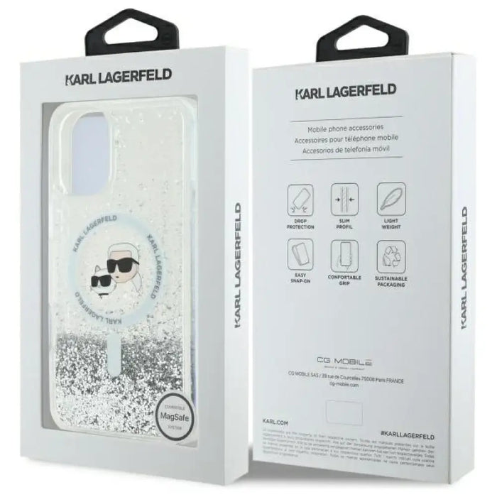 Калъф Karl Lagerfeld Liquid Glitter Karl&Choupette Head