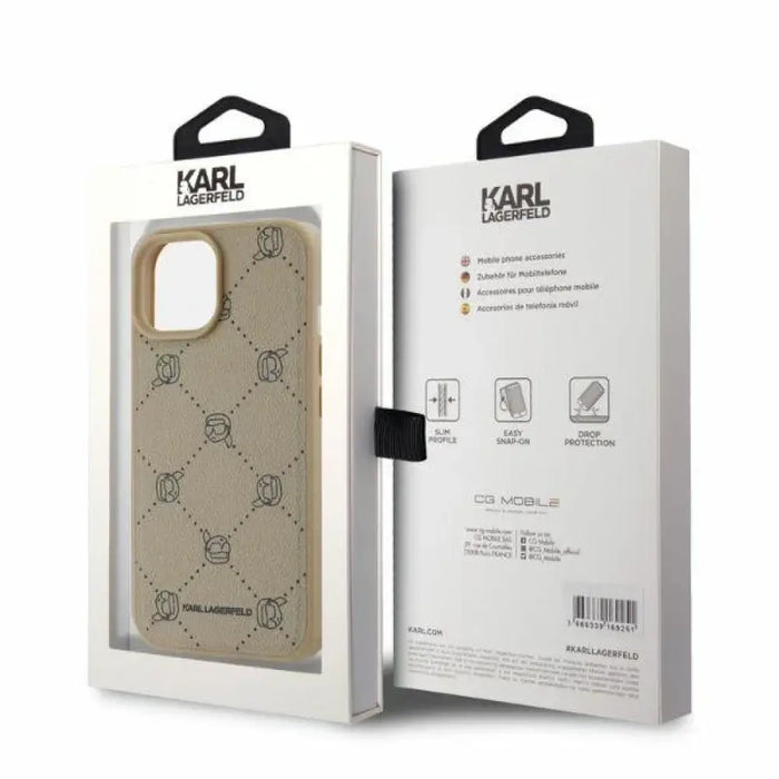 Калъф Karl Lagerfeld Magsafe Karl Head iPhone 15 - бежов