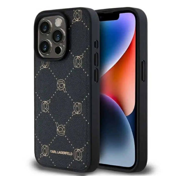 Калъф Karl Lagerfeld Magsafe Karl Head iPhone 15 Pro - черен