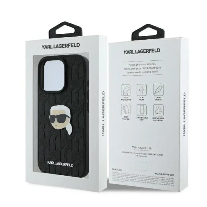 Калъф Karl Lagerfeld Monogram Karl Head Pin Case за iPhone