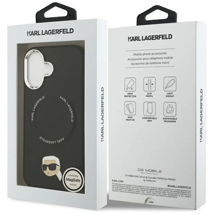 Калъф Karl Lagerfeld Karl Pin MagSafe за iPhone 17 - черен